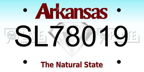 SL78019 Arkansas License Plate