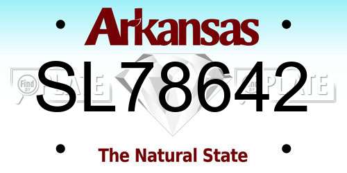 SL78642 Arkansas License Plate