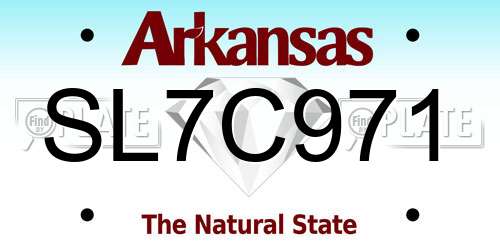 SL7C971 Arkansas License Plate