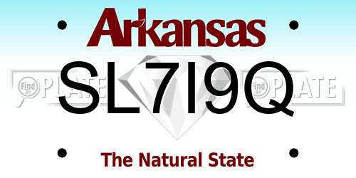 SL7I9Q Arkansas License Plate