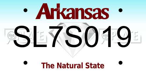 SL7S019 Arkansas License Plate