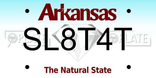 SL8T4T Arkansas License Plate