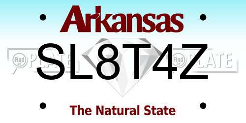 SL8T4Z Arkansas License Plate