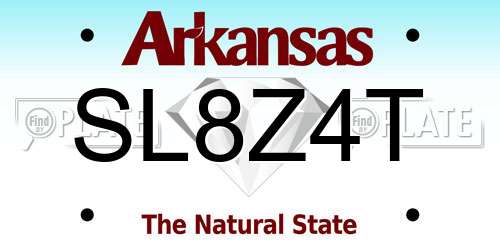 SL8Z4T Arkansas License Plate