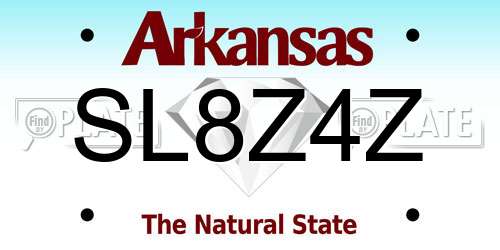 SL8Z4Z Arkansas License Plate