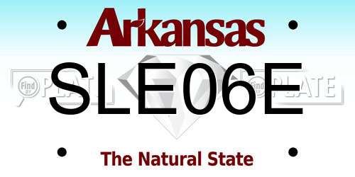 SLE06E Arkansas License Plate