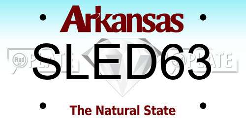 SLED63 Arkansas License Plate