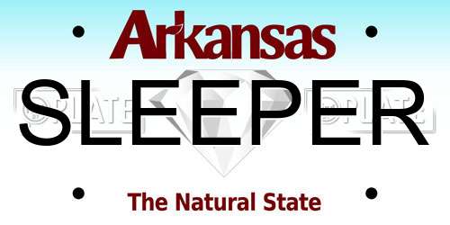 SLEEPER Arkansas License Plate