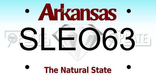 SLEO63 Arkansas License Plate