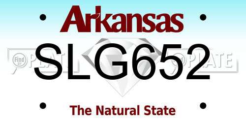 SLG652 Arkansas License Plate