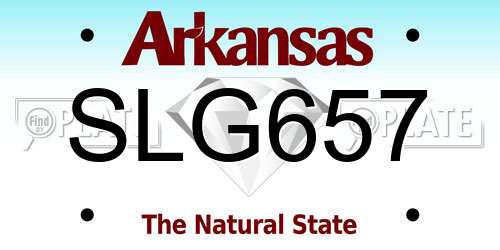 SLG657 Arkansas License Plate