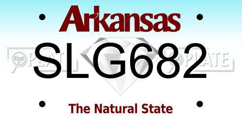 SLG682 Arkansas License Plate