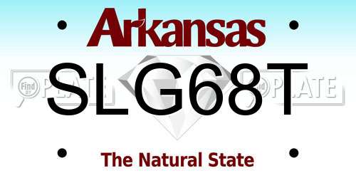 SLG68T Arkansas License Plate