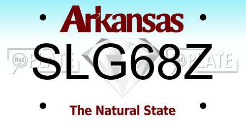 SLG68Z Arkansas License Plate