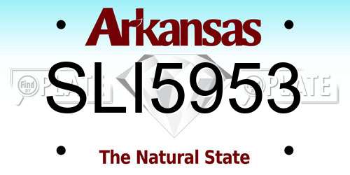 SLI5953 Arkansas License Plate
