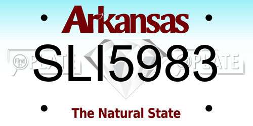 SLI5983 Arkansas License Plate