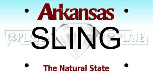 SLING Arkansas License Plate