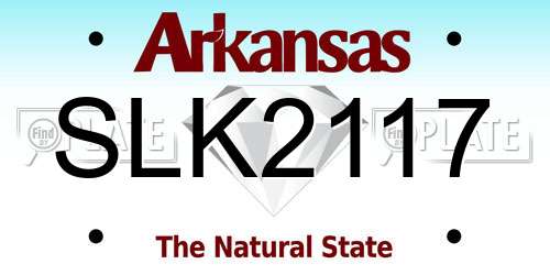 SLK2117 Arkansas License Plate