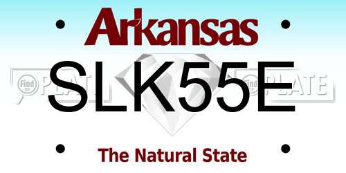 SLK55E Arkansas License Plate