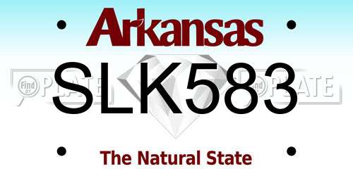 SLK583 Arkansas License Plate