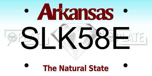 SLK58E Arkansas License Plate