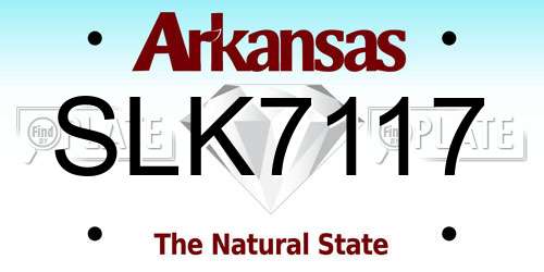 SLK7117 Arkansas License Plate