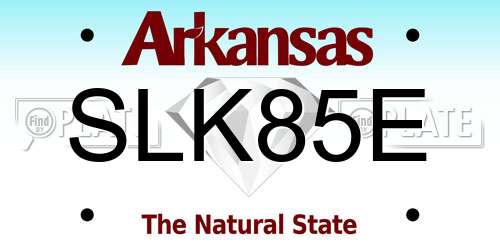 SLK85E Arkansas License Plate