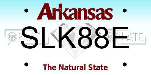 SLK88E Arkansas License Plate