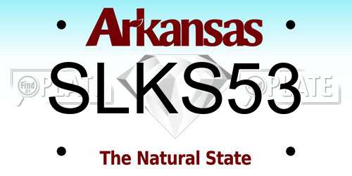 SLKS53 Arkansas License Plate