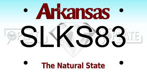 SLKS83 Arkansas License Plate