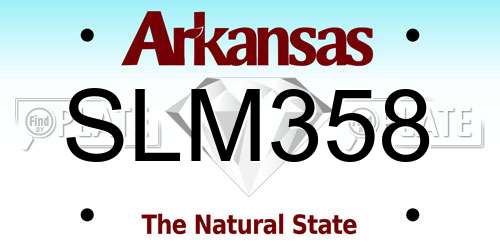 SLM358 Arkansas License Plate