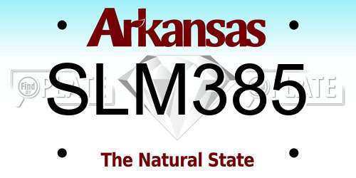 SLM385 Arkansas License Plate