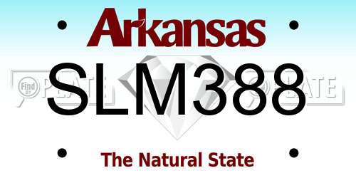 SLM388 Arkansas License Plate