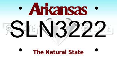 SLN3222 Arkansas License Plate