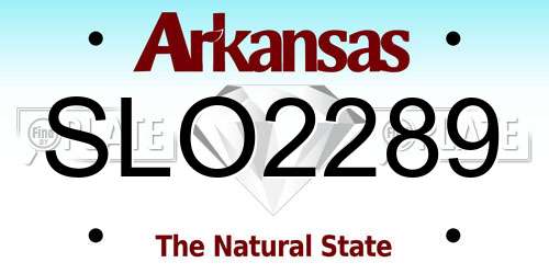 SLO2289 Arkansas License Plate