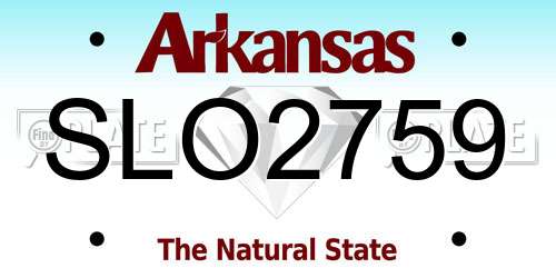 SLO2759 Arkansas License Plate