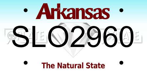 SLO2960 Arkansas License Plate