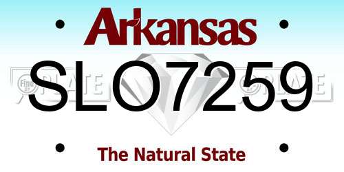 SLO7259 Arkansas License Plate