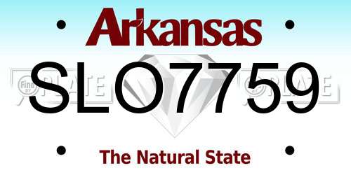 SLO7759 Arkansas License Plate