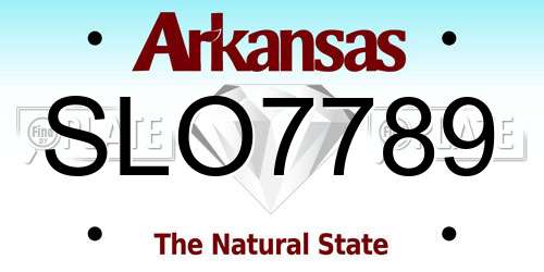 SLO7789 Arkansas License Plate