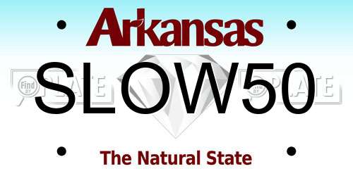SLOW50 Arkansas License Plate