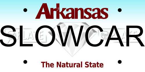 SLOWCAR Arkansas License Plate