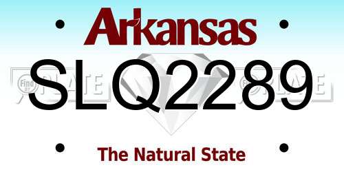 SLQ2289 Arkansas License Plate