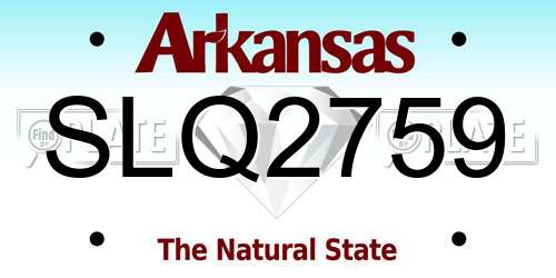 SLQ2759 Arkansas License Plate
