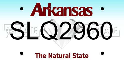 SLQ2960 Arkansas License Plate