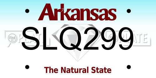 SLQ299 Arkansas License Plate