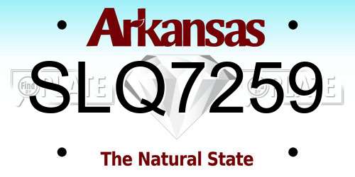 SLQ7259 Arkansas License Plate
