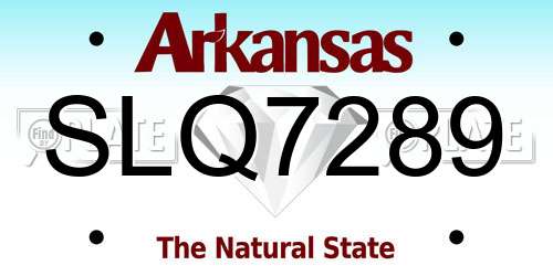 SLQ7289 Arkansas License Plate