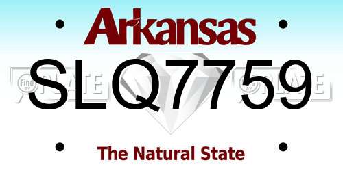 SLQ7759 Arkansas License Plate