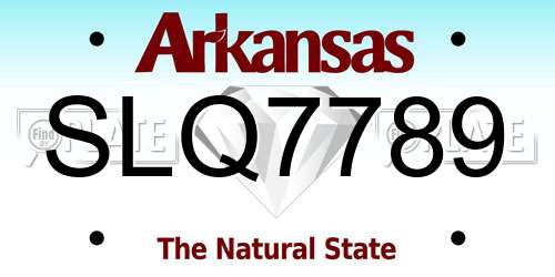 SLQ7789 Arkansas License Plate